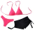Trikíni Biquíni Rosa com Shorts Preto