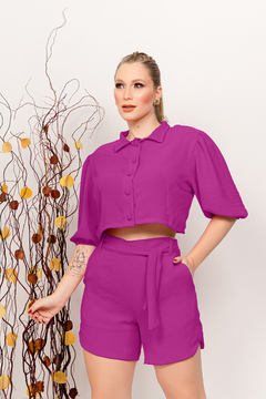 Conjunto de Short e Blusa de Botão ref:115 - comprar online