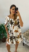 VESTIDO CURTO MANGA INSPIRAÇÃO FARM FUNDO BRANCO - comprar online