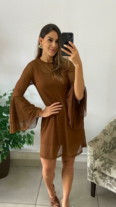 VESTIDO CURTO MANGA LONGA FLARE TULE - comprar online