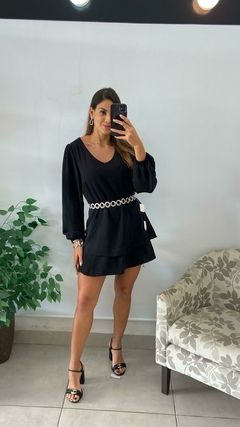 VESTIDO CURTO MANGA LONGA DUNA