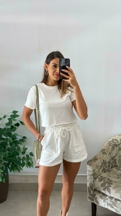 CONJUNTO MOLETINHO BLUSA MANGA + BERMUDA BOLSO - loja online