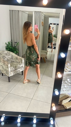 VESTIDO BOHO CURTO VERDE ESCURO BORDADO (U) - comprar online