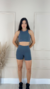 Conjunto Short Boost com Top Duplo Costa Vazada - Chumbo - comprar online