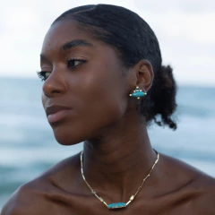 Brinco Almar Turquesa - Praiana Soul