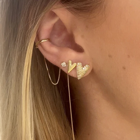 Brinco Heart Cravejado - comprar online