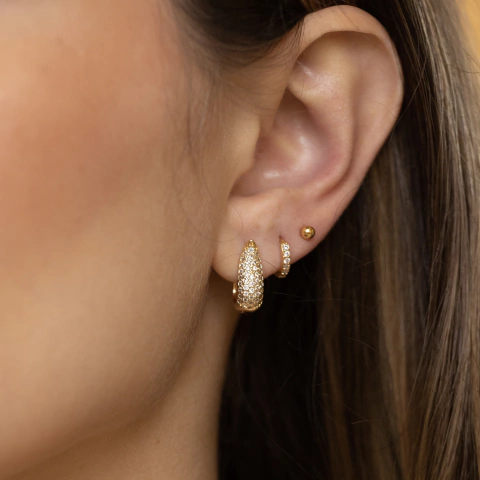 Argola Drop Cravejada