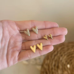 Brinco Heart Cravejado - Praiana Soul