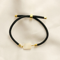 Pulseira Tecido Preta Madrepérola - comprar online