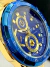 1• linha A+ - edifice perpetual - funcional data e hora - vidro cristal - dourado /azul - comprar online