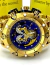 1• linha A+ hibridy venon bolt - vidro cristal - data/hora - /dourado/azul - Trajado Jóias
