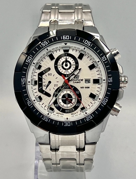 Edifice 100% Funcional todos os ponteiros - Vidro Cristal - Atacador Duplo