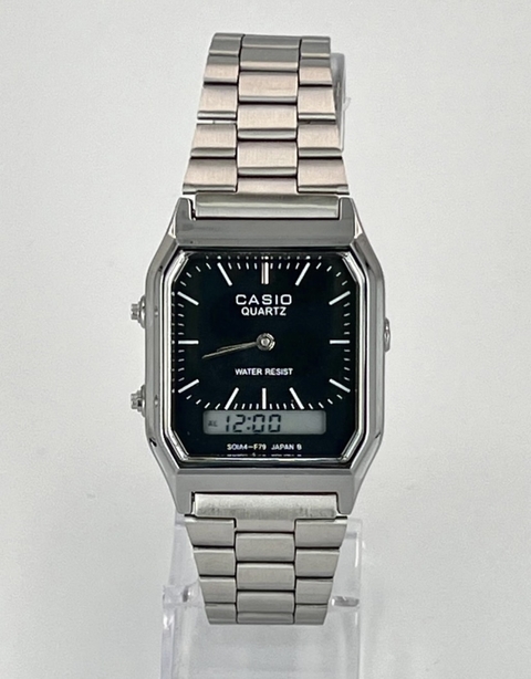 Modelo Retrô Prata - 100% funcional aço inoxidavel - Vidro cristal - Prata/preto