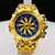 1ª Linha A+ Speed hibrid - dourado e azul - maquina 100% giratória - Pulseira de aço -data e hora