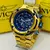 1ª Linha A+ Subaqua - dourado e azul - Pulseira de aço -data e hors - cod90 - loja online