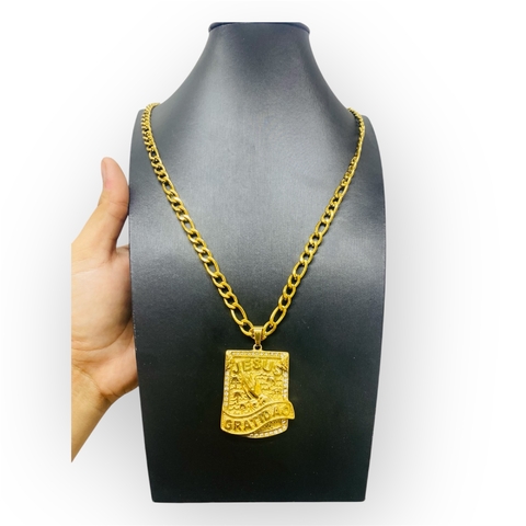 Corrente de 6 milímetros + pingente jesus gratidão - comprar online