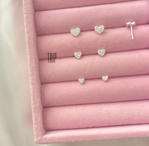 Trio heart cravejado