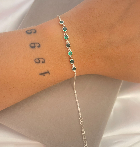 Pulseira meia riviera esmeralda