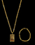 Cordão e Pulseira Piastrine 5mm (70cm) + Pingente de Brinde - Ouro
