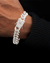 Pulseira Ice Cuban Grummet - Cravejada Banhada a Prata
