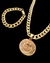 Kit Cordão e Pulseira Escama 10mm (70cm) + Pingente de Brinde Banhado a Ouro 18k