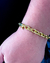 Pulseira Cadeado 10mm - 22cm - Moeda Antiga - Meira 18k Joias - Correntes Masculinas Banhadas a Ouro e Moeda Antiga