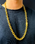 Cordão Cadeado 12mm - 70cm - Moeda Antiga - Meira 18k Joias - Correntes Masculinas Banhadas a Ouro e Moeda Antiga