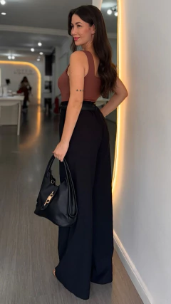 Calça Pantalona Mia Fiori Preto - Open House