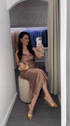 Vestido Acetinado Rosé - loja online