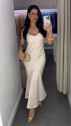 Vestido Acetinado Creme - comprar online
