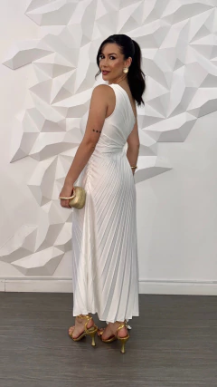 Vestido Plissado Galícia Branco na internet