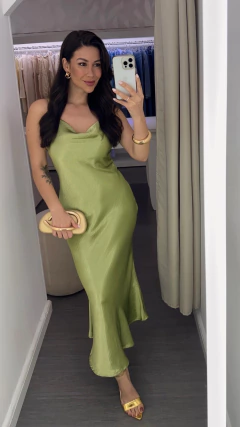 Vestido Acetinado Verde - comprar online