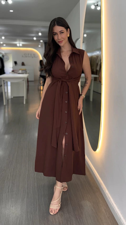 Vestido Chay Marrom - comprar online