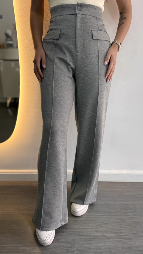 Calça Pantalona Olympo Cinza - comprar online