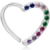 Piercing Daith Coração cravejado colorido prata legítima 925 - comprar online