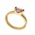 Anel solitário alto noivado zircônia banhado a ouro 18k joia - comprar online