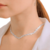 Colar chocker 3 fios trançada banhado a prata feminina moda - comprar online