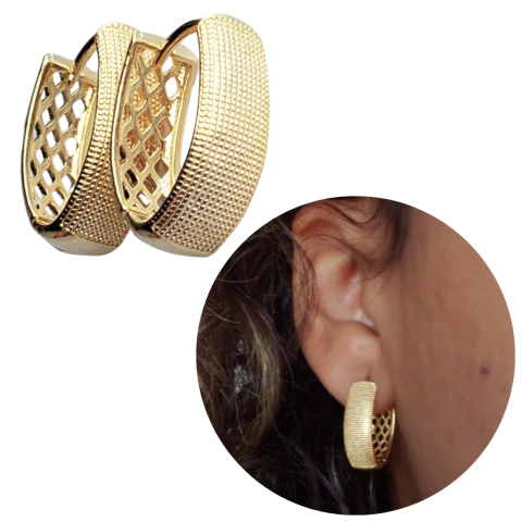 Argola Ouro 18k Gota Grande Banhado Antialérgico Garantia - Dourado