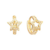Argola click estrelas cravejadas banhado a ouro 18k infantil