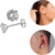 1 Brinco 10mm pedra zircônia Prata 925 Legítima Masculino UM