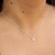 Colar com ponto de luz banhado a prata 45cm delicada feminina na internet