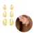 Trio de argola gota clicker ouro 18k banhada 3 pares brinco