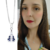Colar Nossa Senhora aparecida prata 925 cravejada azul