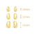 Imagem do Trio de argola gota clicker ouro 18k banhada 3 pares brinco