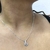 Colar com Pingente redondo banhado a prata cravejado - comprar online