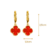 Conjunto Trevo Ouro 18k Vermelho Modelo Virginia Banhado Moda - comprar online