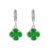 Brinco Argolinha Prata Trevo Verde Banhado Modelo Virginia - comprar online