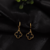 Brinco Trevo Ouro 18k Preto Argola Modelo Virgínia Banhado - Morganitte Joias