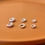 Imagem do Trio Argolinha Gota Detalhes Prata delicada feminina banhada