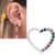 Piercing Daith Coração cravejado colorido prata legítima 925